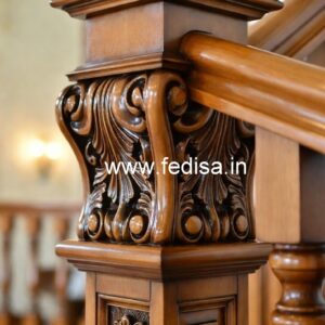 Premium Brass Wood Balcony Handrails with Rich Style No-4463