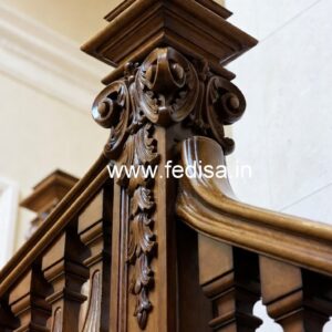 Modern Brass Wood Railings for Elegant Interiors No-4472