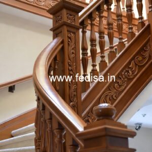 Stylish Brass Wood Staircase Fence with LED Lights No-4473
