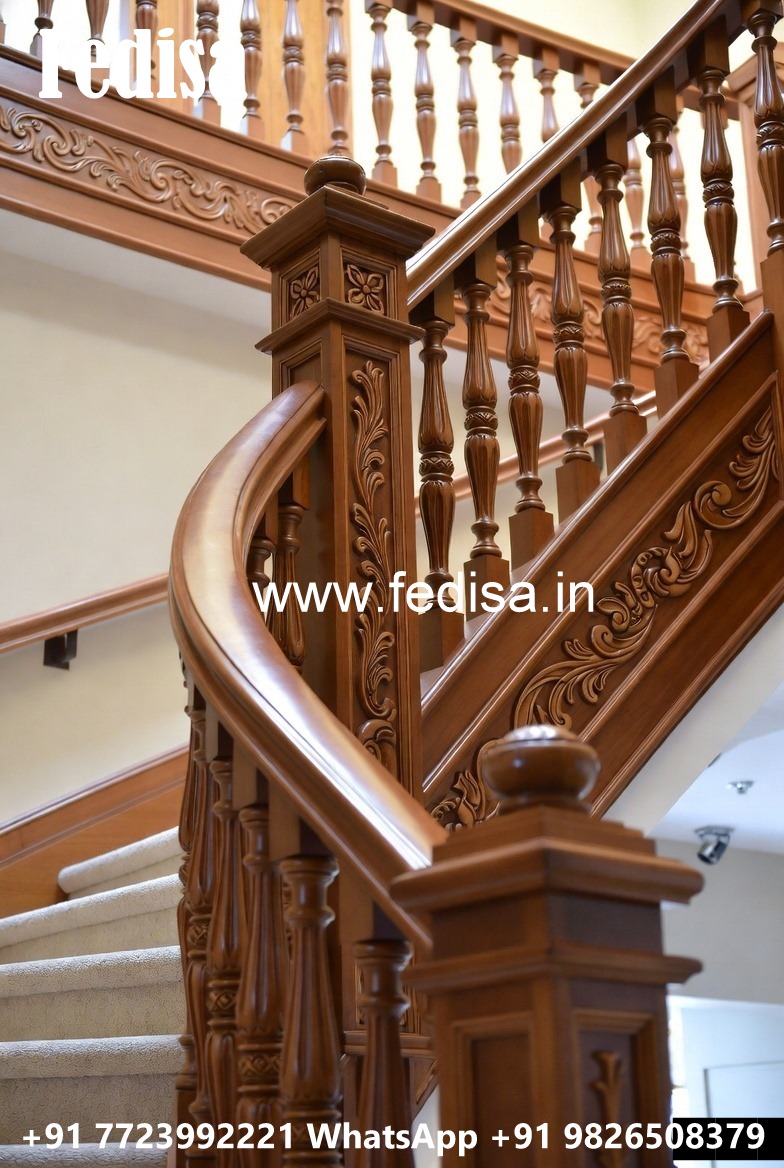 Stylish Brass Wood Staircase Fence with LED Lights No-4473