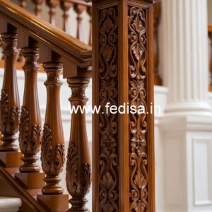 Elegant Brass Wood Balcony Safety Railings Collection No-4474