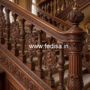 Modern Brass Wood Fence Collection for Villas No-4484