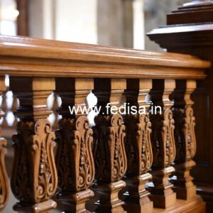 Elegant Brass Wood Staircase Handrails Collection No-4486