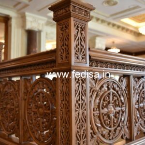 Modern Brass Wood Handrails for Rich Interiors No-4490