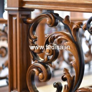 Stylish Brass Wood Staircase Collection for Homes No-4497