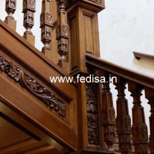 Elegant Brass Wood Handrail Design Inspiration No-4498