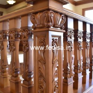 Decorative Brass Wood Staircase Decor for Luxury Villas No-4500