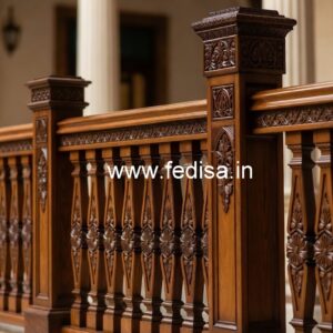 Brass Wood Railing Design for Luxury Homes No-4501