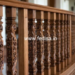 Brass Wood Balcony Fence Design No-4516