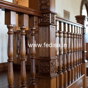 Stylish Brass Wood Railings for Villas No-4524