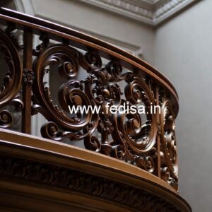 Brass Wood Railing for Luxury Interiors No-4527