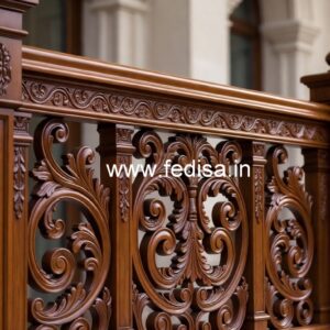 Brass Wood Stair Railings with LED Lights No-4530