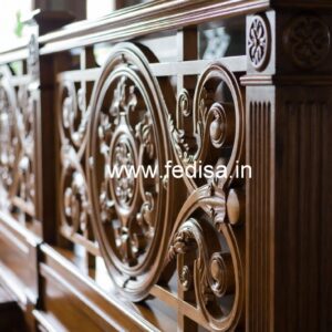Stylish Brass Wood Staircase Banister No. 4532