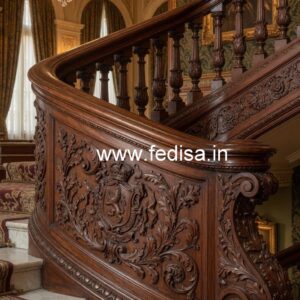Elegant Brass Wood Balcony Handrails No-4534