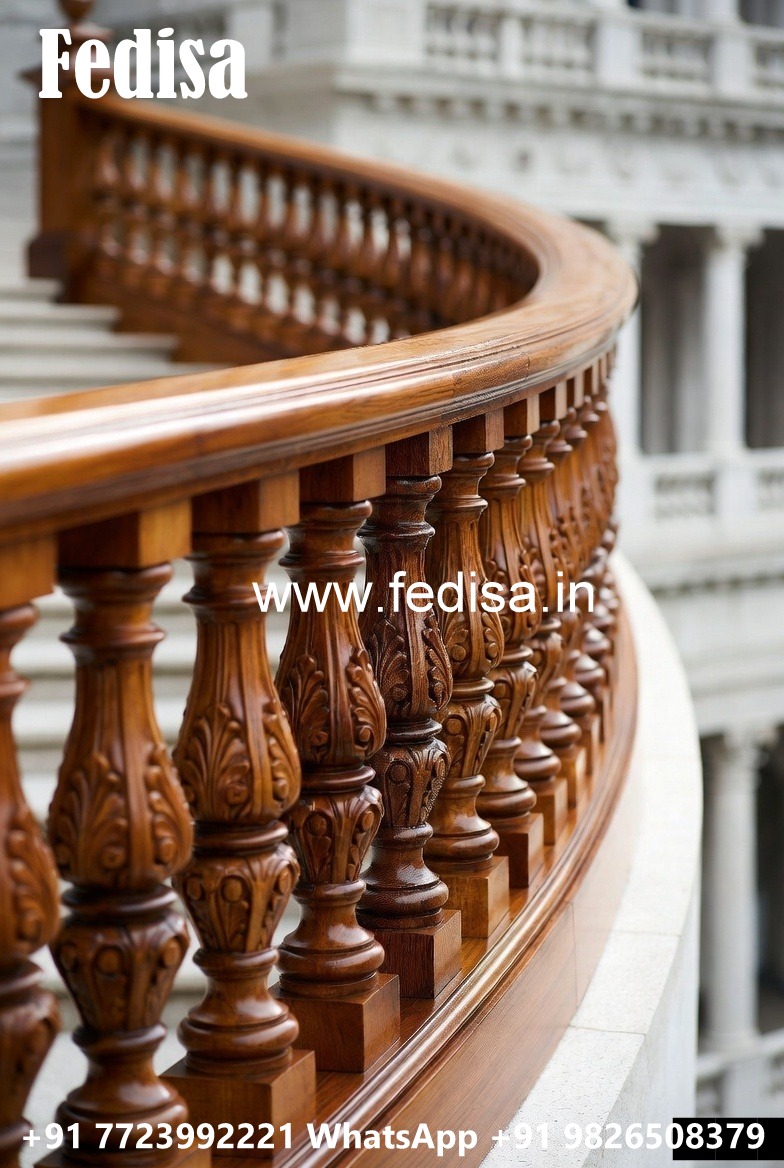 Brass Wood Staircase with Golden Finish No-4535