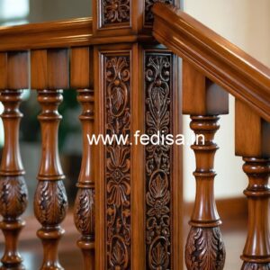 Modern Brass Wood Stair Fence Design No-4537