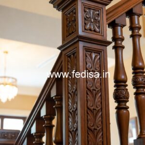 Beautiful Brass Wood Interior Railings No-4549