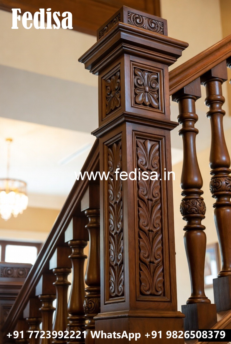 Beautiful Brass Wood Interior Railings No-4549