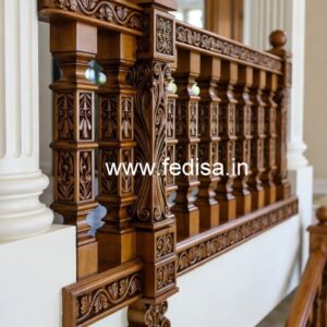 Stylish Brass Wood Balcony Safety Railings No-4569