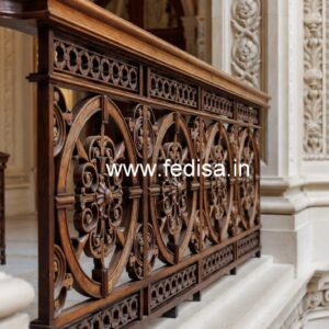 Elegant Brass Wood Handrails for Stairs No-4574