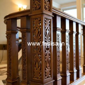 Brass Wood Staircase with Elegant Style No-4576