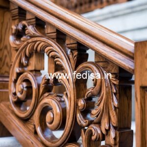 Modern Brass Wood Fence for Luxury Homes No-4587