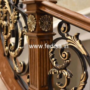 Decorative Brass Wood Balcony Handrails No-4589