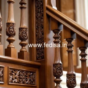 Premium Brass Wood Staircase Design Ideas No-4590