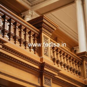 Modern Brass Wood Handrails for Duplex House No-4595