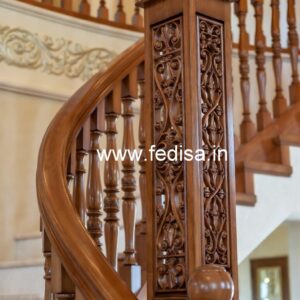 Elegant Brass Wood Railings for Contemporary Homes No-4596