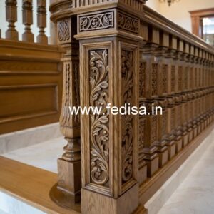 Premium Brass Wood Fence for Balcony No-4599