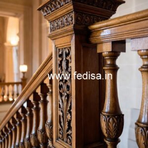 Stylish Brass Wood Railings with Artistic Finish No-4604