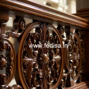 Modern Brass Wood Balcony Handrail Collection No-4616