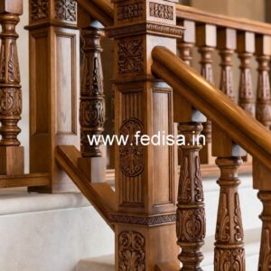 Stylish Brass Wood Stair Railings with Modern Look No-4623