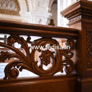 Luxury Brass Wood Balcony Safety Fence No-4624