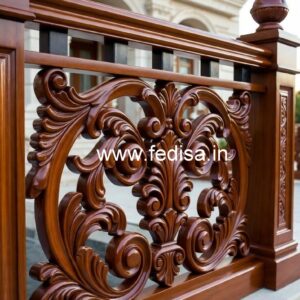 Stylish Brass Wood Fence for Contemporary Villas No-4629