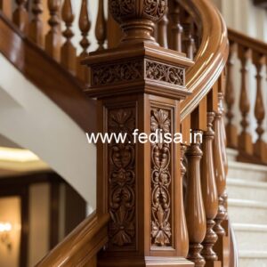 Premium Brass Wood Balcony Handrails No-4630