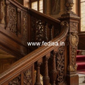 Premium Brass Wood Railings for Modern Villas No-4637