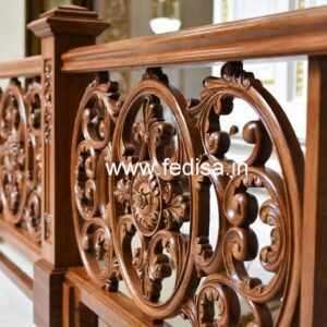 Brass Wood Staircase Decor with Luxury Style No-4638