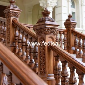Elegant Brass Wood Railings for Staircase No-4653