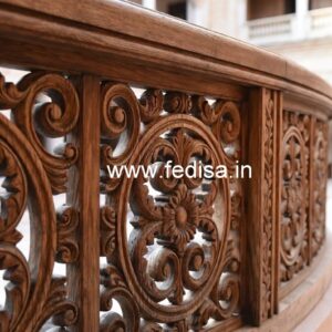 Modern Brass Wood Handrails for Luxury Villas No-4654