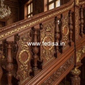 Decorative Brass Wood Staircase Fence Trends No-4655