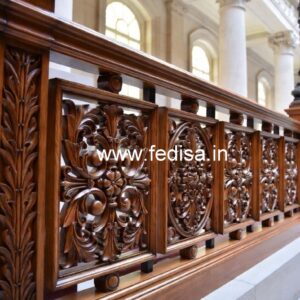 Stylish Brass Wood Staircase Side Railings No-4658