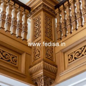 Elegant Brass Wood Fence for Balcony Design No-4659