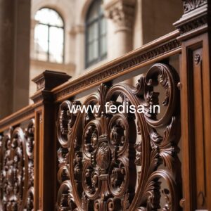 Luxury Brass Wood Staircase Handrails for Duplex No-4668