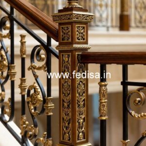 Modern Brass Wood Railings for Interior Staircase No-4671