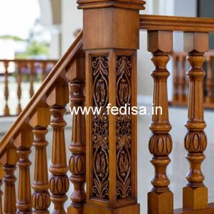 Premium Brass Wood Balcony Fence Inspiration No-4673