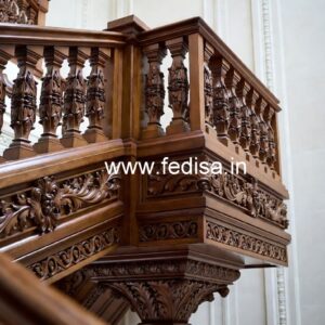 Luxury Brass Wood Staircase Design Collection No-4674