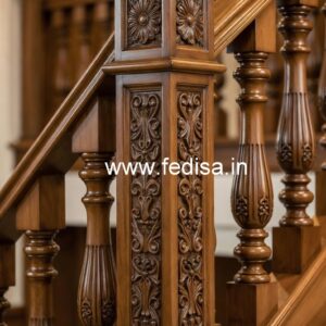 Stylish Brass Wood Railings for Rich Interiors No-4675