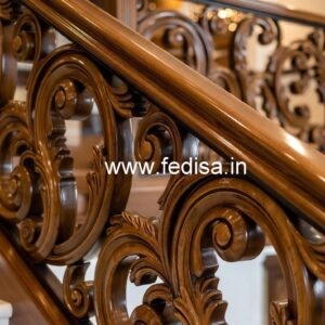 Modern Brass Wood Staircase Side Fence Ideas No-4677